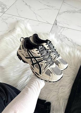 Asics gel-kahana 8 gore-tex beige white black  💧 вологозахист та термо ❄️  арт 5017