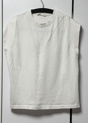 Zara базова біла футболка з плечиками