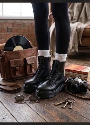 Зима оригинальные ботинки dr. martens vegan jadon ii mono platform boots