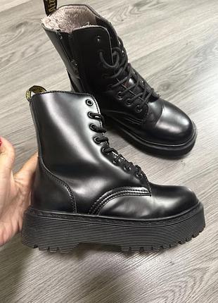 Зима оригинальные ботинки dr. martens vegan jadon ii mono platform boots 7