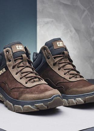 Чоловічі зимові термо черевики cat nubuck brown gtx