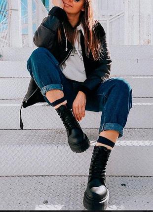 Зима оригинальные ботинки dr. martens vegan jadon ii mono platform boots 2
