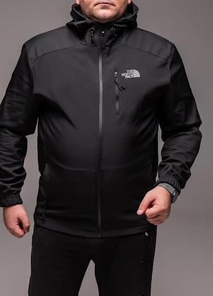 Чоловіча куртка батал softshell на флісі tnf
