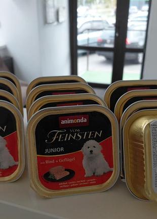 Влажный корм "animonda vom feinsten junior with beef + poultry" с говядиной и птицей для щенков, 150г