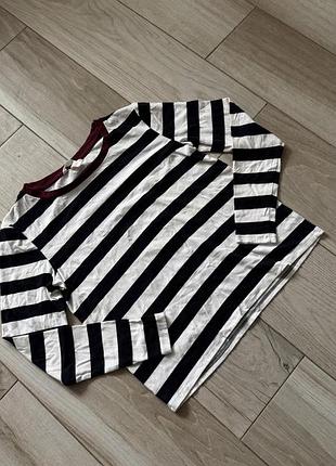 Світшот h&m у смужку з бордовим коміром