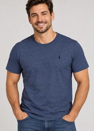 Футболка чоловіча polo ralph lauren синій меланж l бавовна