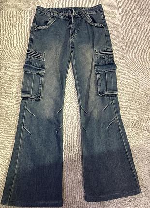 Джинси кльош блакитні y2k vintage 2000s. shein. розмір m
