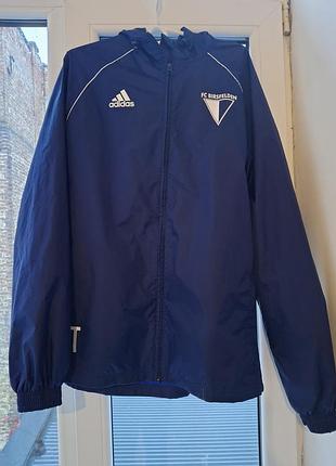 Вітрівка adidas синя з капюшоном. 3