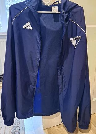 Вітрівка adidas синя з капюшоном. 2