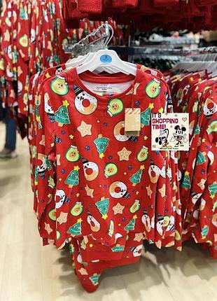 Бавовняна натуральна піжама новорічна різдвяна кофта primark авокадо
