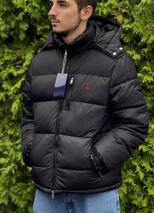 Пуховик polo ralph lauren чорний/пуховик поло