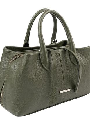 Сумка женская кожаная enzo nori en1144-916 хаки