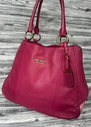 Брендова велика шкіряна сумка prada