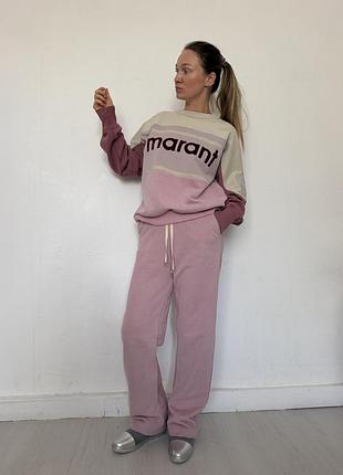 Спортивний костюм жіночий isabel marant рожево-бежевий зі світшотом