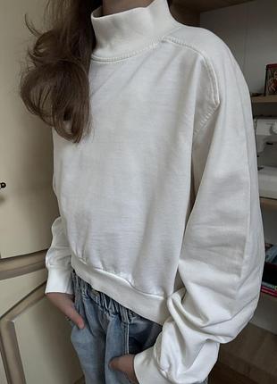 Світшот жіночий zara оверсайз білий