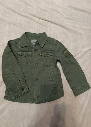 Сорочка для хлопчика zara babyboy хакі 2-3 роки джинсова