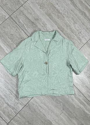 Sandro women's shirt top blouse 100% polyester short sleeve size 1 s блузки сорочка