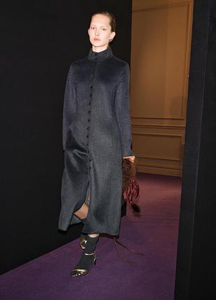 Довге темно сіре пальто жіноча zara new