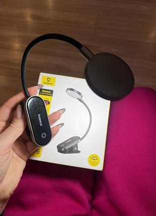 Настільна лампа baseus comfort reading mini clip lamp чорна