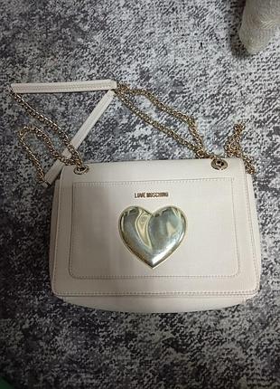 Жіноча сумка love moschino бежева через плече