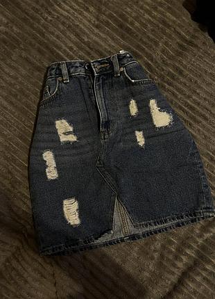 Міні-спідниця h&m джинсова синя розмір 36