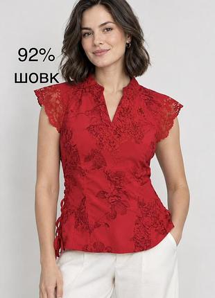 Вінтажна шовкова блузка у східному стилі від преміум бренду karen millen