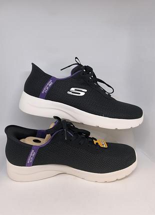 Кроссовки женские повседневные skechers dynamight 2.0 (модель 150480 bkpr) с технологией skechers slip-ins оригинал, новые, в коробке