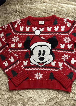 Светр в новорічному стилі disney mikki mouse primark