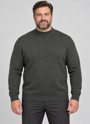 Гольф чоловічий тонкий lonn з коміром-стійкою великих розмірів 3xl–6xl,xxxl, графіт