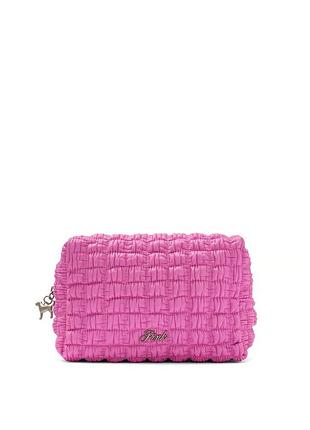 Косметичка жіноча victoria's secret pink top-zip makeup bag pink bloom