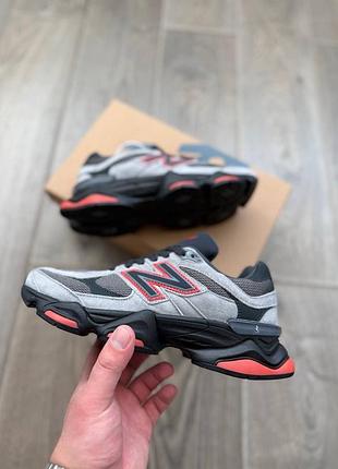 New balance 9060 grey black red 2