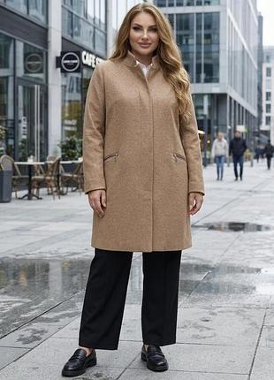 Пальто жіноче marks & spencer демісезонне бежево-коричневе xl (48-50)