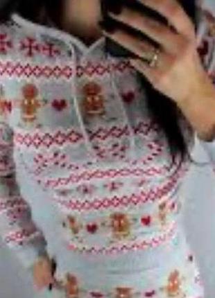 Свитер худи с новогодним рисунком primark uk 12-14