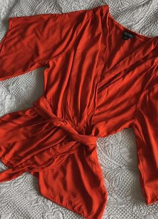 Блузка sity chic s-l женская морковный кирпичный цвет вискозная нова