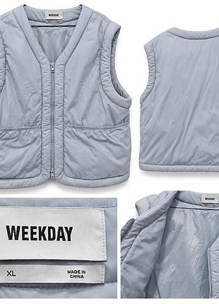 Жилет weekday світло-блакитний, розмір xl