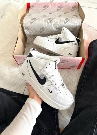 Nike air force 1 high sport white black хутро ❄️ хутро ❄️ арт 0473