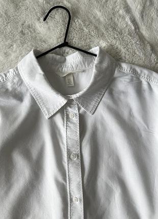 Белая рубашка из плотного коттона h&amp;m 3