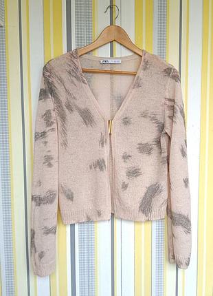 Кофта кардиган р.l zara шерсть альпака женская