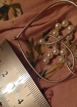 Серебряные серьги, сердечки, минимализм, 925, геометрия, серебро2 фото