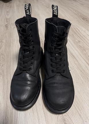 Черевики dr. martens 1460 mono зимові чорні шкіряні