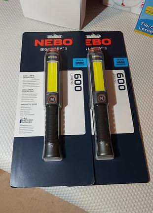 Новый оригинал nebo big larry 3  мощный многофункциональный фонарь фонарик лампа 600 люмен