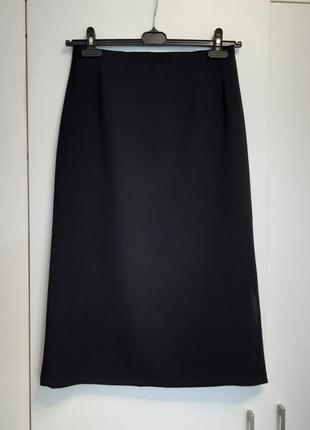 Элегантная юбка миди с разрезом сбоку, 45% шерсть2 фото