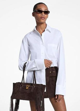 Белая хлопковая рубашка оверсайз, michael kors