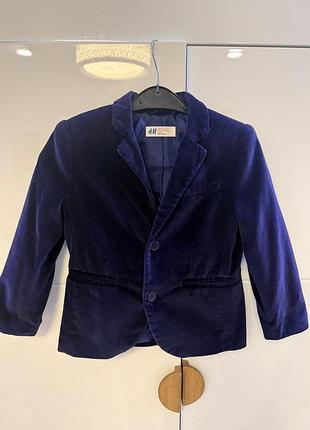 Дитячий піджак h&m синій оксамитовий