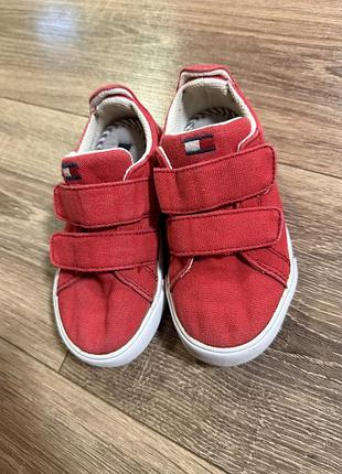 Дитячі кеди tommy hilfiger червоні на липучках
