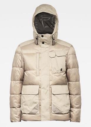 Куртка-пуховик чоловіча g-star raw utility pocket puffer jacket бежева