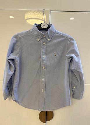 Сорочка дитяча polo ralph lauren блакитна з довгим рукавом