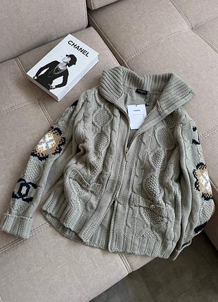 Светр кардиган сірий chanel