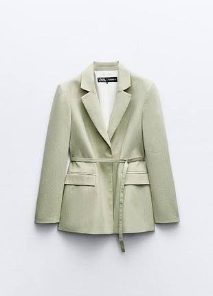 Zara очень стильный приталенный пиджак жакет блейзер цвета саж,р xs