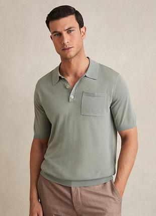 Футболка поло тоненькое цвета саж, лиоцелл и лен,р xl reiss